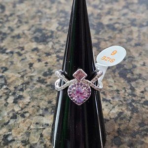 Bomb Party RBP6857 "A Queen Of Her Castle" Lavender & Rose Quartz CZ Sz 6